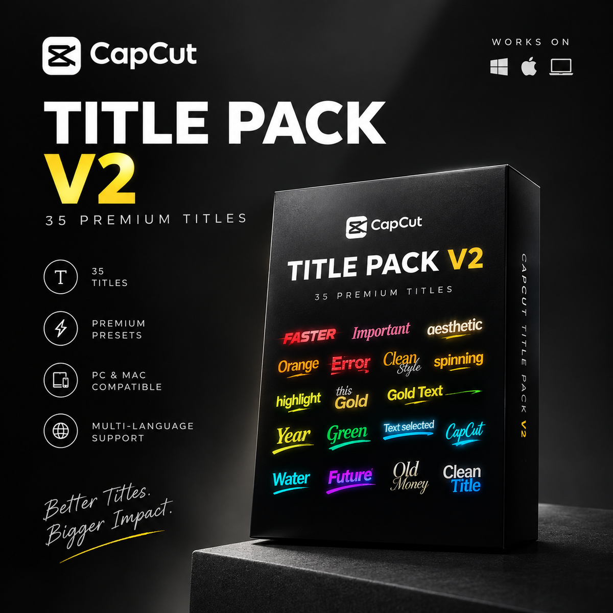 Capcut Premium Title Pack