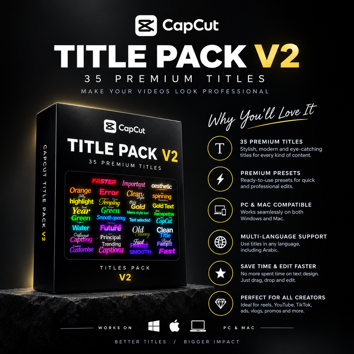 Capcut Premium Title Pack